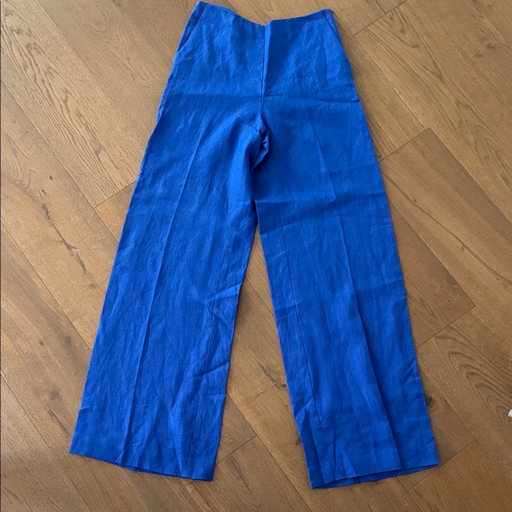 Mango Vibrant Blue Wide Leg Pants